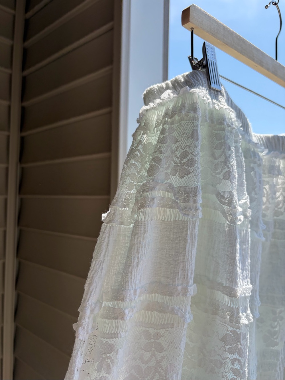 🆕 ✨AND NOW THIS Mint Lace Boho Midi Skirt XL Cottagecore Lined Stretch Waist - Picture 8 of 14